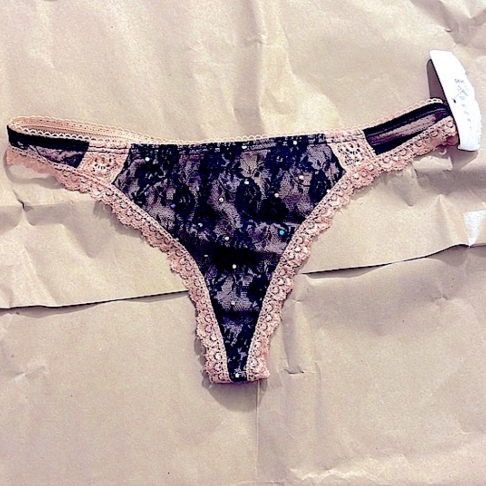 Silky Sequin & Lace Luxury Panty w/ Sheer Black Back 🖤 (Thong Cut)
